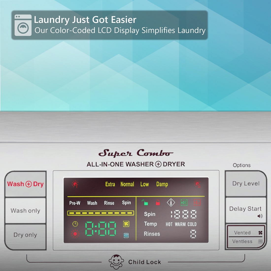 DECO 1.57 cu. ft. Gold High Efficiency Vented / Ventless Electric All